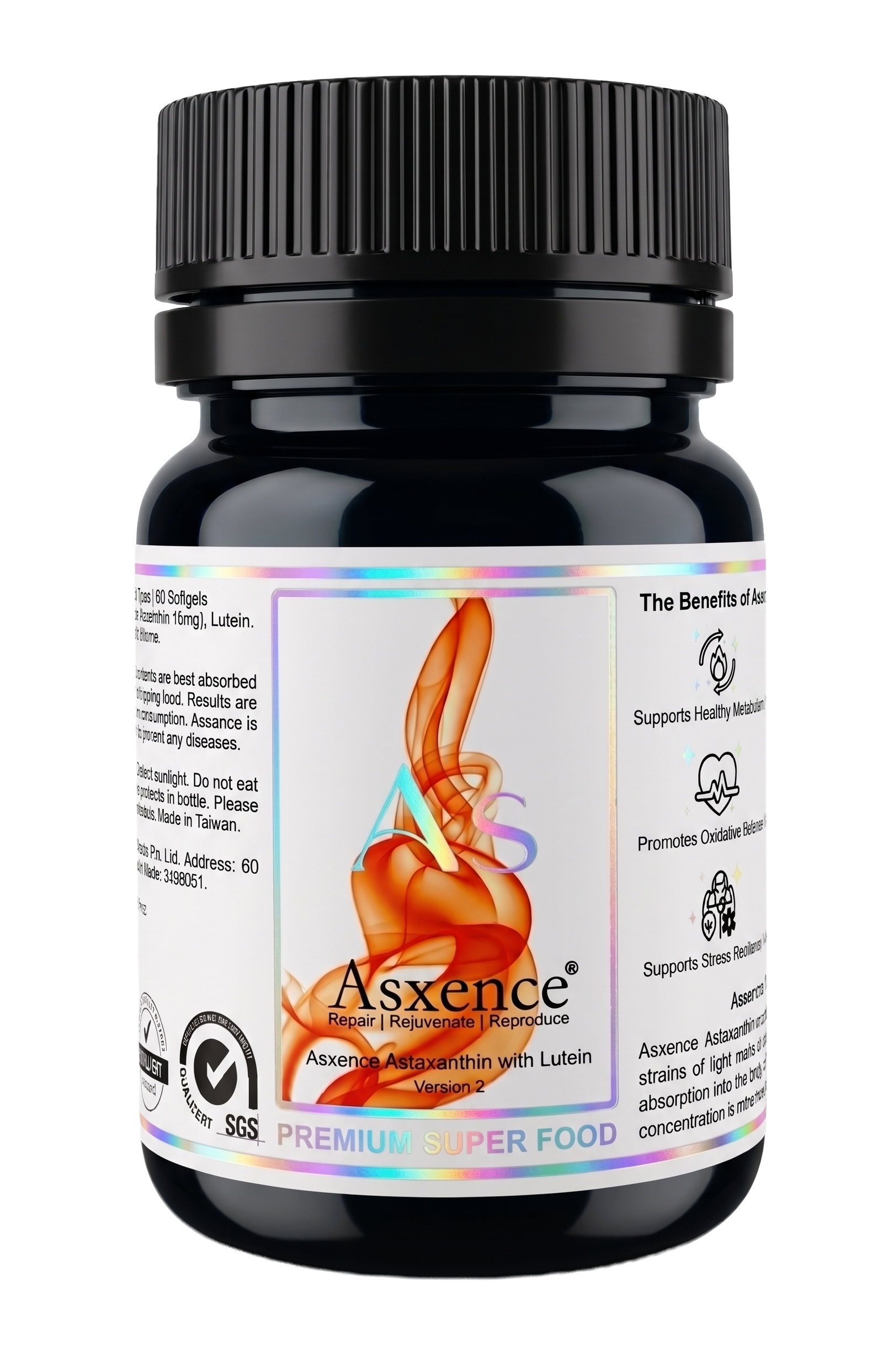 The real packaging of ASXENCE Astaxanthin with Lutein